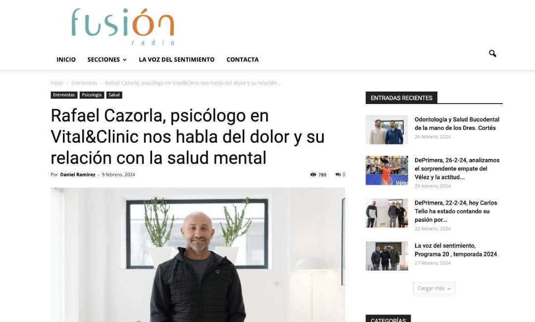 Dolor físico y salud mental en Fusión Radio