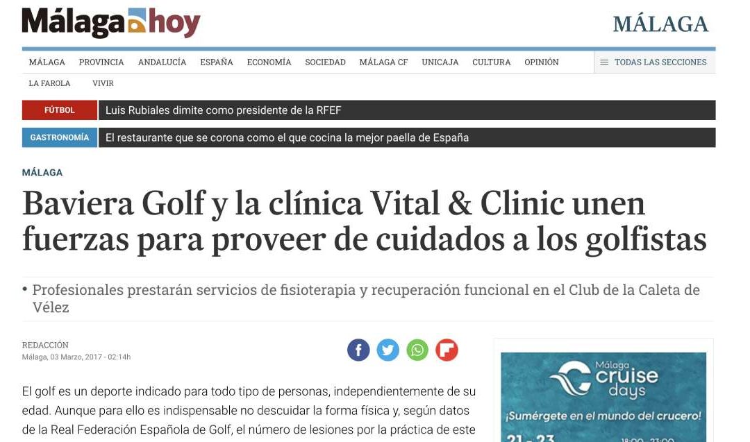 Vital&Clinic prestará servicios de fisioterapia en el Club de la Caleta de Vélez – Málaga Hoy