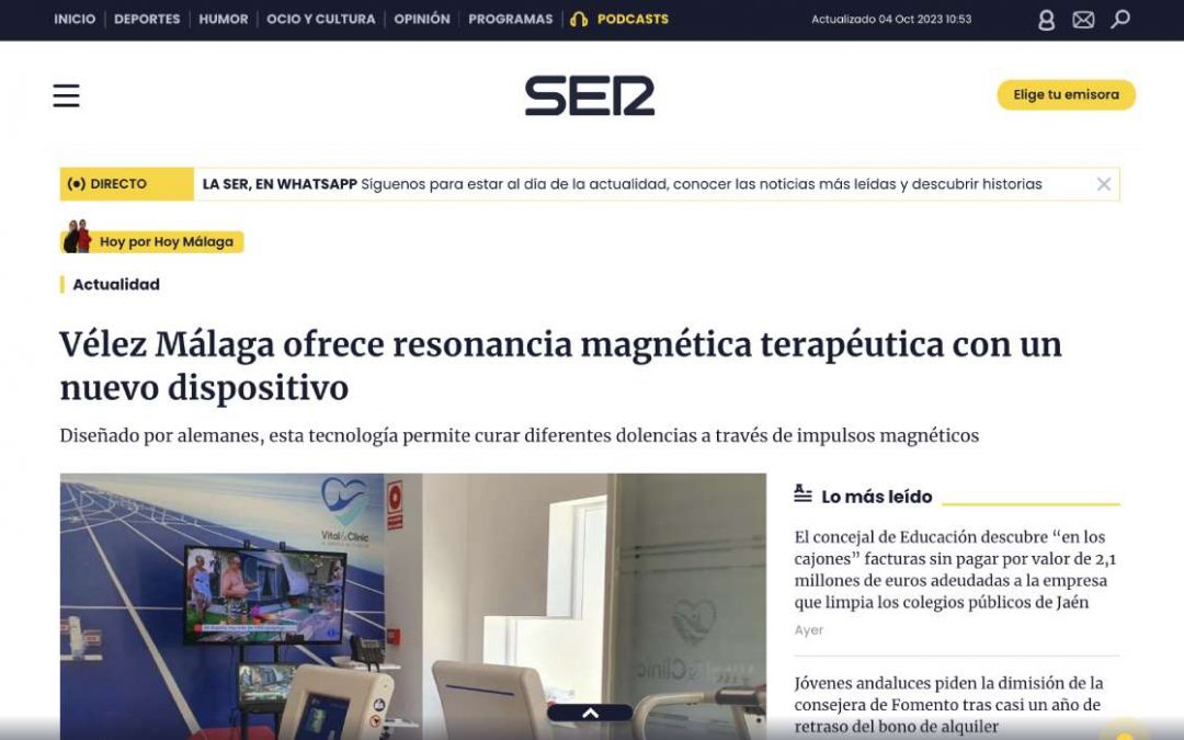 SER: Vélez Málaga, resonancia magnética terapéutica con un nuevo dispositivo